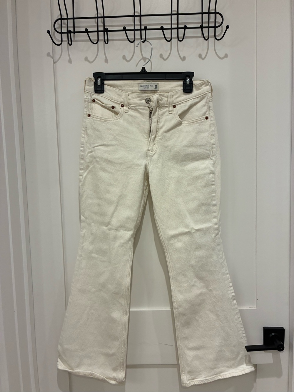 Abercrombie & Fitch Off-White Flare Jeans